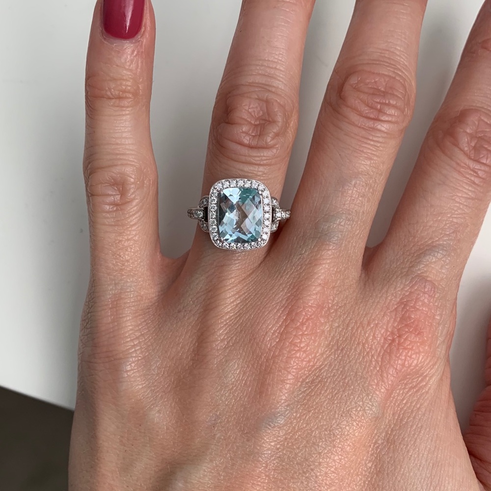 Reduced! Aquamarine Fredric Sage "Roma" ring.